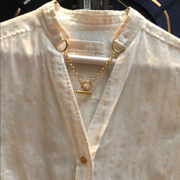 Michael Kors button down blouse with clasp closure - Picture 2 of 6